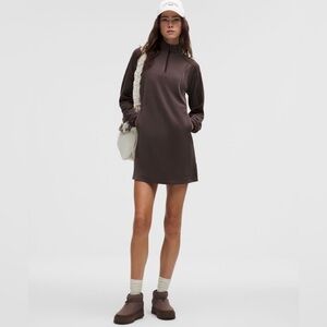 lululemon athletica Brown Half-Zip Sweatshirt Dress